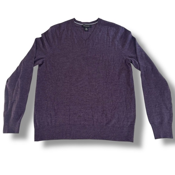 Banana Republic Other - Banana Republic Extra Fine Merino Wool V Neck Sweater Purple Large